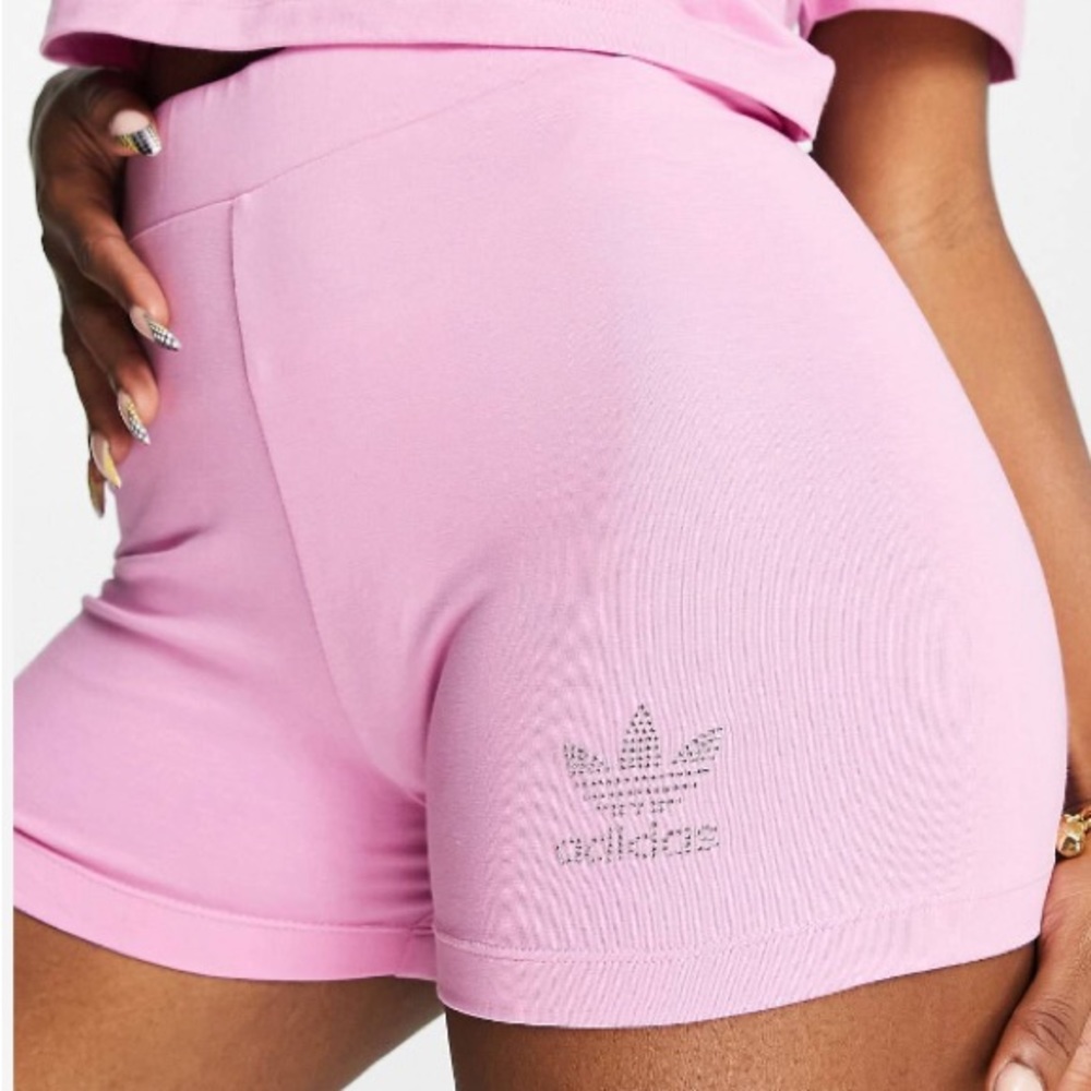 New COTTON rhinestone logo shorts by ADIDAS  S195
